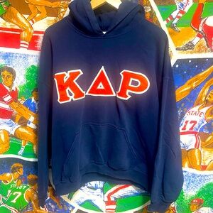 Vintage Mens XL Navy Blue Fraternity Pullover Hoodie